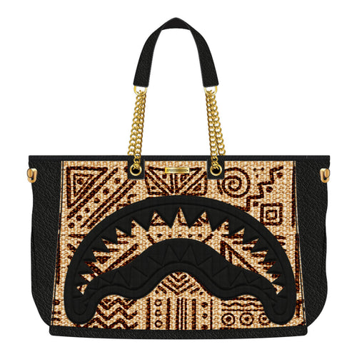 Sprayground -  Ai Raffia Palm Shark Luxe Beach Tote - Clique Apparel