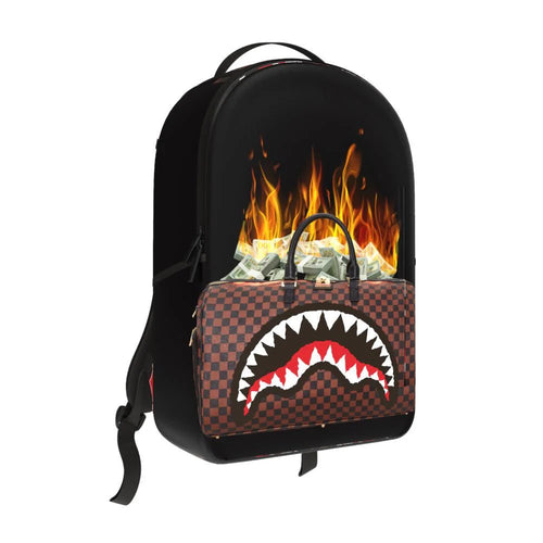 Sprayground - Bag Of Money On The Fire DLXSV Backpack - Clique Apparel