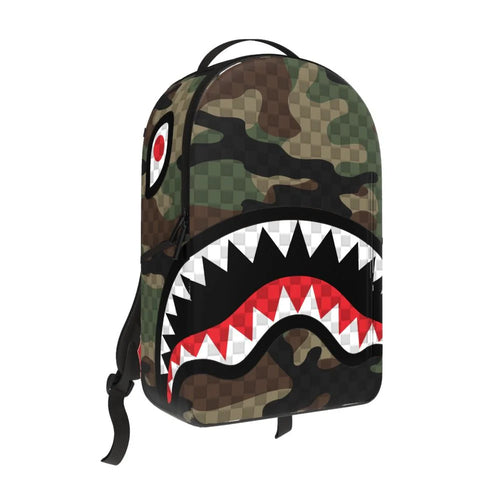 Sprayground - Woodland Camo Check DLXSV Backpack - Clique Apparel