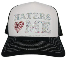 Load image into Gallery viewer, Haters Love Me Rhinestone Trucker Hat – Multi color - Clique Apparel
