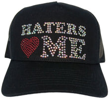 Load image into Gallery viewer, Haters Love Me Rhinestone Trucker Hat – Multi color - Clique Apparel