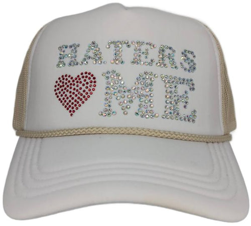 Haters Love Me Rhinestone Trucker Hat – Multi color - Clique Apparel