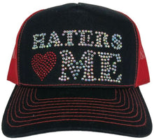 Load image into Gallery viewer, Haters Love Me Rhinestone Trucker Hat – Multi color - Clique Apparel