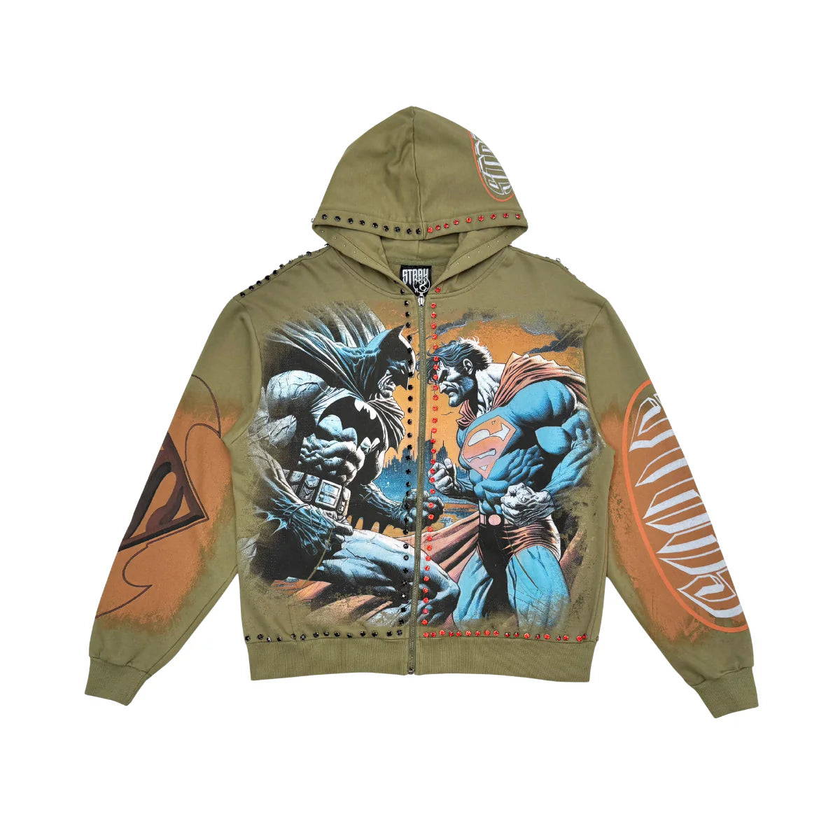 Stray - Full Zip up Robot Hoodie - Olive - Clique Apparel