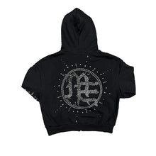 Load image into Gallery viewer, Mixed Emotion - Eclipse Black Rhinestone Hoodie - Clique Apparel