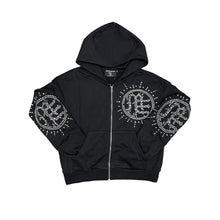 Load image into Gallery viewer, Mixed Emotion - Eclipse Black Rhinestone Hoodie - Clique Apparel
