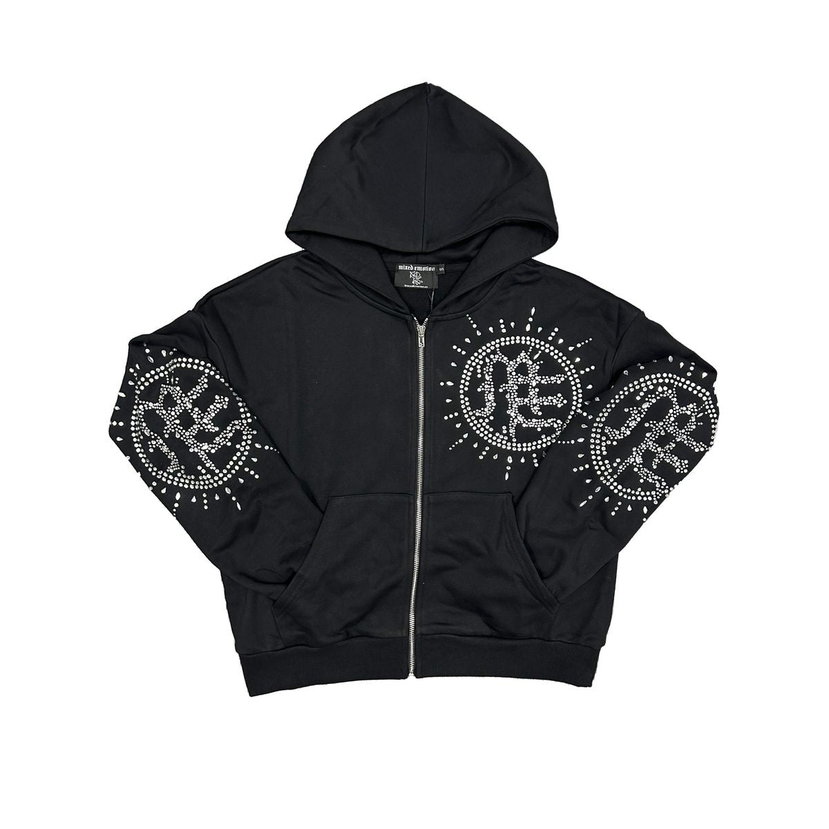Mixed Emotion - Eclipse Black Rhinestone Hoodie - Clique Apparel