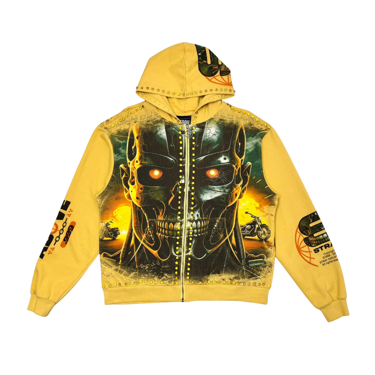 Stray - Full Zip up Robot Hoodie - Mustard - Clique Apparel