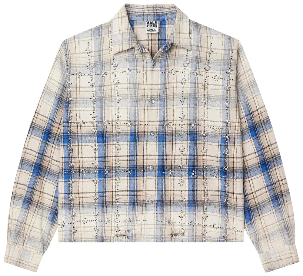 Valley  Forever -Skyfall Flannel - Cream/Blue - Clique Apparel