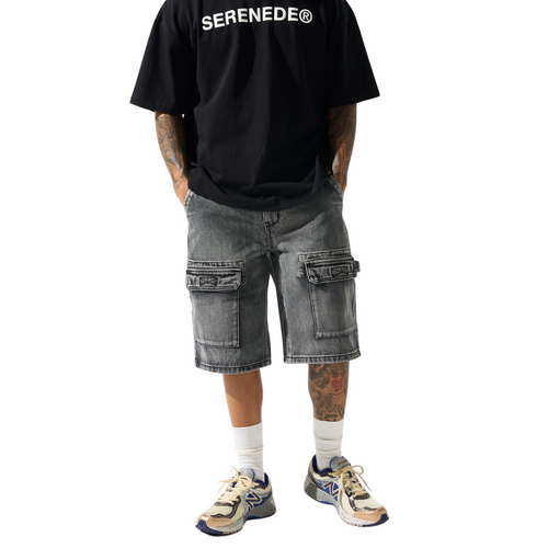 Serenede - CAVE Denim Shorts - Grey - Clique Apparel