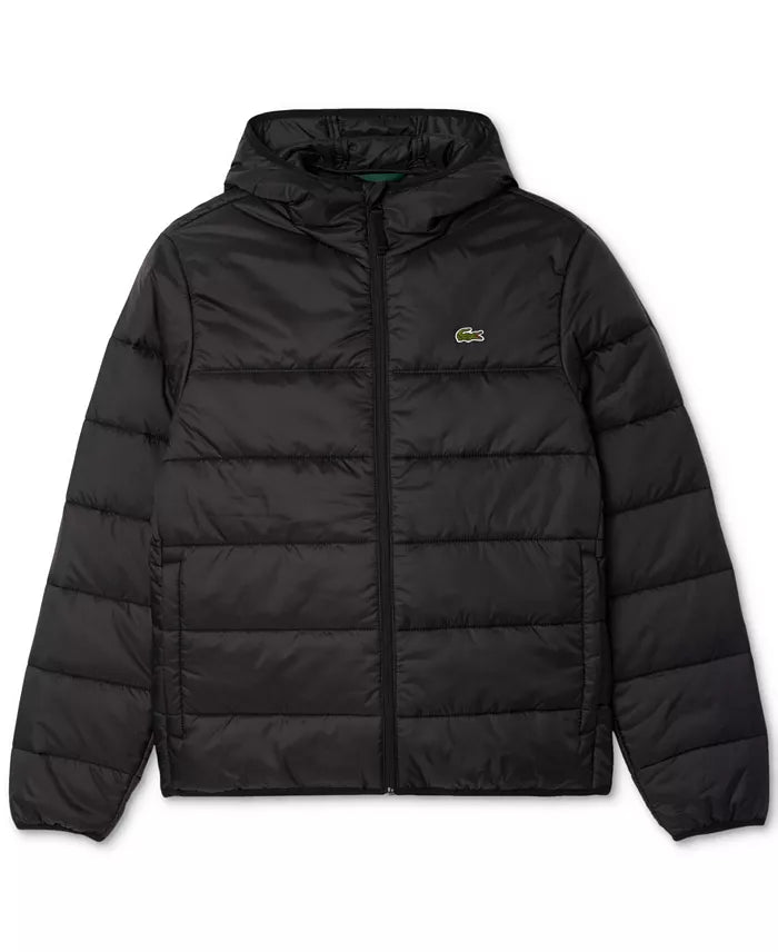 Lacoste - Men's Water Repellent Full Zip Puffer Jacket - Black - Clique Apparel