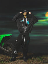 Load image into Gallery viewer, Triple Sevens - Moto Zip Up Hoodie - Black - Clique Apparel