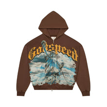 Load image into Gallery viewer, Godspeed Chrome Liberty Zip Hoodie V2 - Brown Wash - Clique Apparel