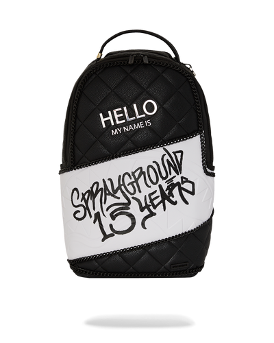 Sprayground - Hello My Name Is 15 Years Quilted Backpack (Super Rare) - Clique Apparel