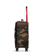 Load image into Gallery viewer, Sprayground - Exterior Gold Zip Pocket Sharks in Paris Jetsetter Carry-On Luggage - Clique Apparel