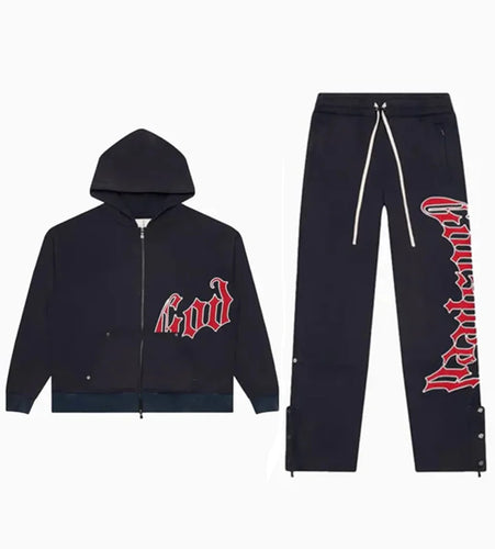 Godspeed - OG Logo Sweatsuit V2 (Navy/Red) 2025 - Clique Apparel