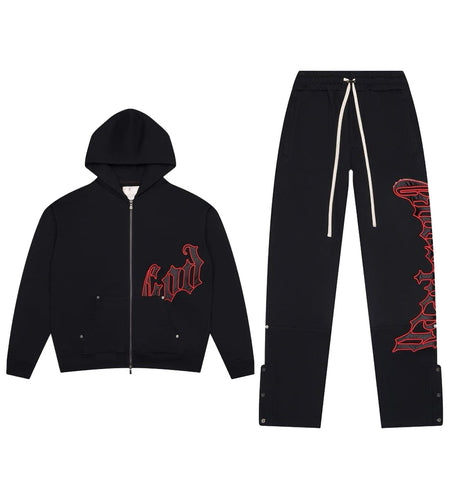 Godspeed - OG Logo Sweatsuit 2025( BLK/BLK Red) - Clique Apparel