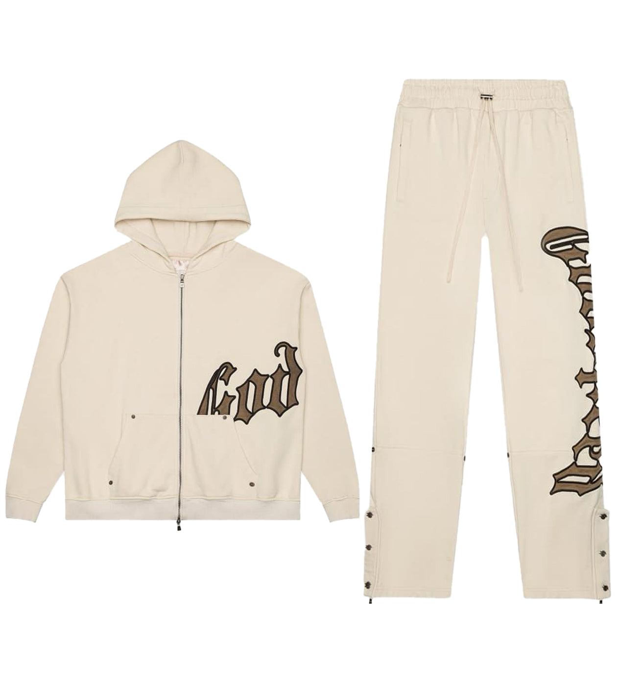 Godspeed - OG Logo Sweatsuit V2 (Creme/Brolive) 2025 - Clique Apparel