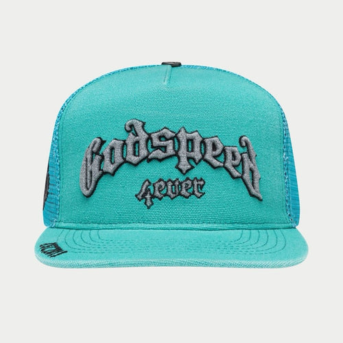 GodSpeed - GS Forever Trucker Hat (Teal Washed) - Clique Apparel