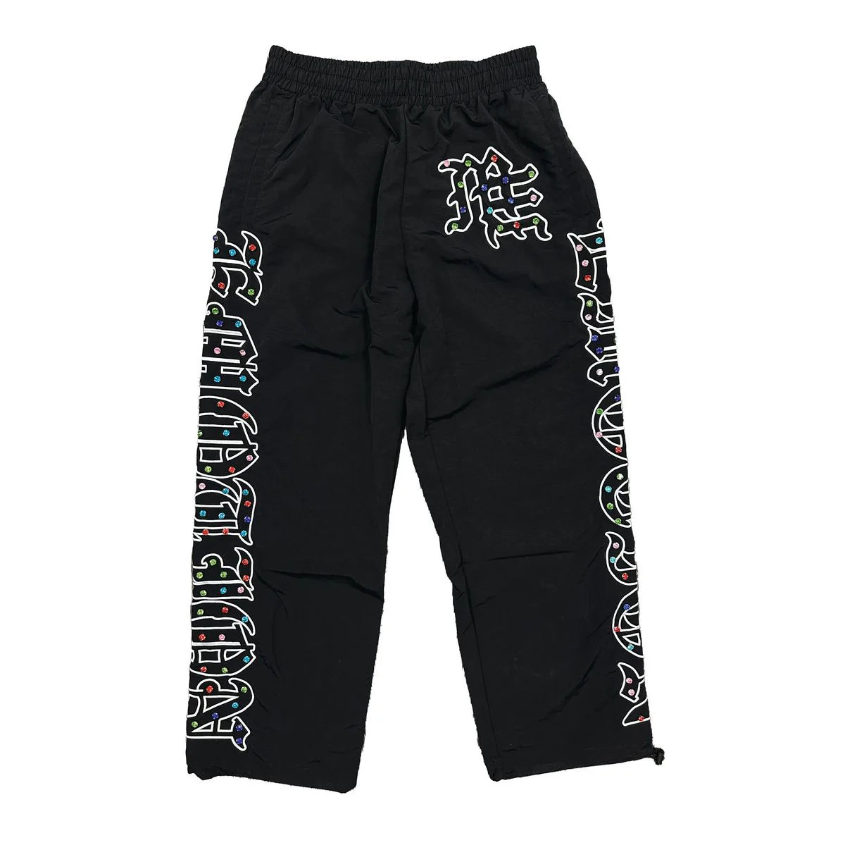 Mixed Emotion -ME Rhinestone Nylon Pant - Black - Clique Apparel