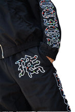 Load image into Gallery viewer, Mixed Emotion -ME Rhinestone Nylon Pant - Black - Clique Apparel