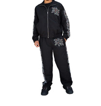 Load image into Gallery viewer, Mixed Emotion -ME Rhinestone Nylon Pant - Black - Clique Apparel