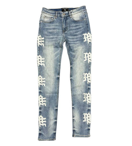 Mixed Emotion - Monogram denim blue wash - Clique Apparel