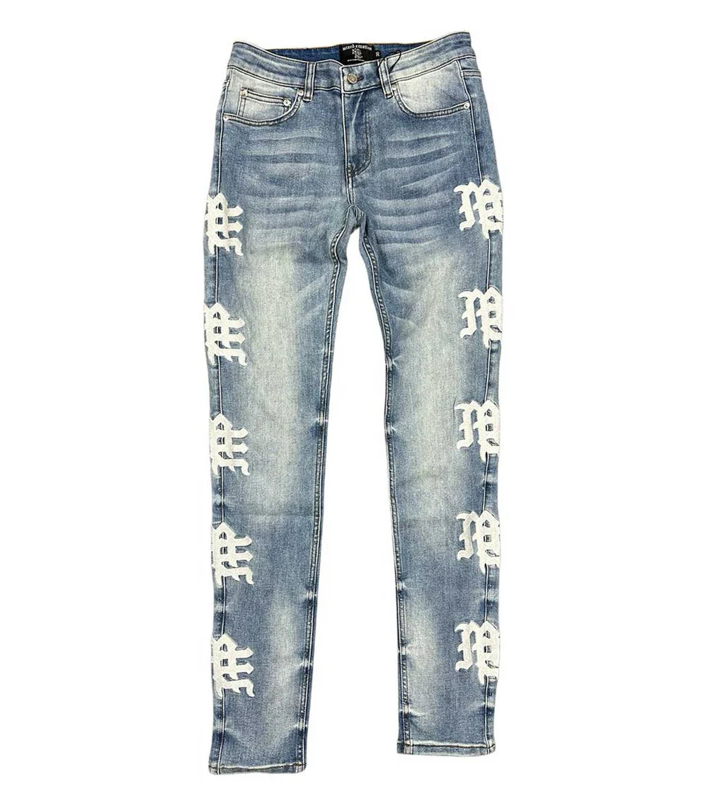 Mixed Emotion - Monogram denim blue wash - Clique Apparel