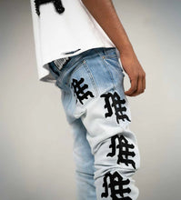 Load image into Gallery viewer, Mixed Emotion - monogram light blue washed blu/blk - Clique Apparel