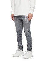 Load image into Gallery viewer, Purple - P001 Worn Grey Knee Slit Jeans - Clique Apparel