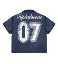 Load image into Gallery viewer, Triple Sevens - Navy Button Up - Clique Apparel