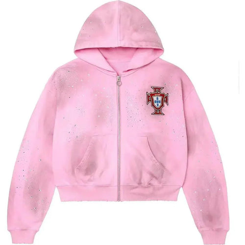 Valley  Forever -  Venus Zip Up Hoodie - Pink - Clique Apparel