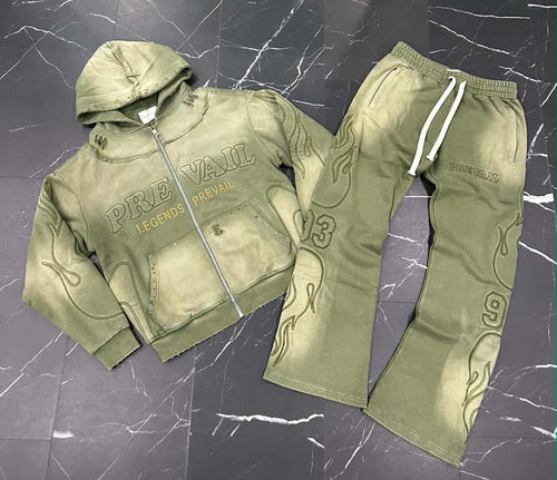Legends Prevail - Premium SweatSuit -  Olive - Clique Apparel