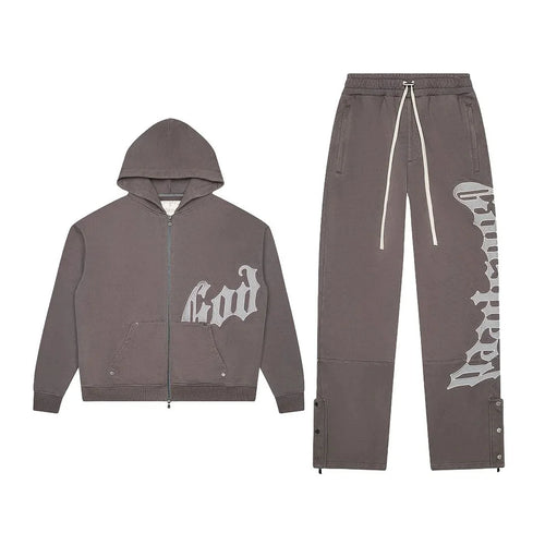 Godspeed - OG Logo Sweatsuit V2 (Stone/Grey) 2025 - Clique Apparel