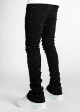 Load image into Gallery viewer, Vicious Embellished Black Flared Denim Jeans - Clique Apparel