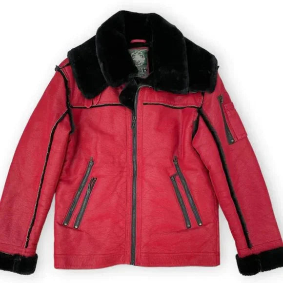 Jordan Craig - Faux Shearling Coat - Red - Clique Apparel