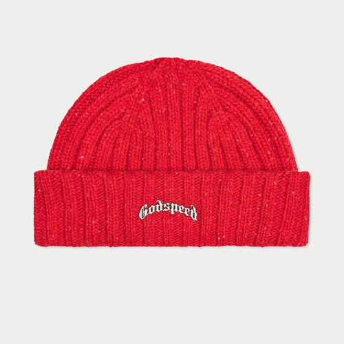 Godspeed - Og Logo Emblem Beanie (Red Speckle) - Clique Apparel