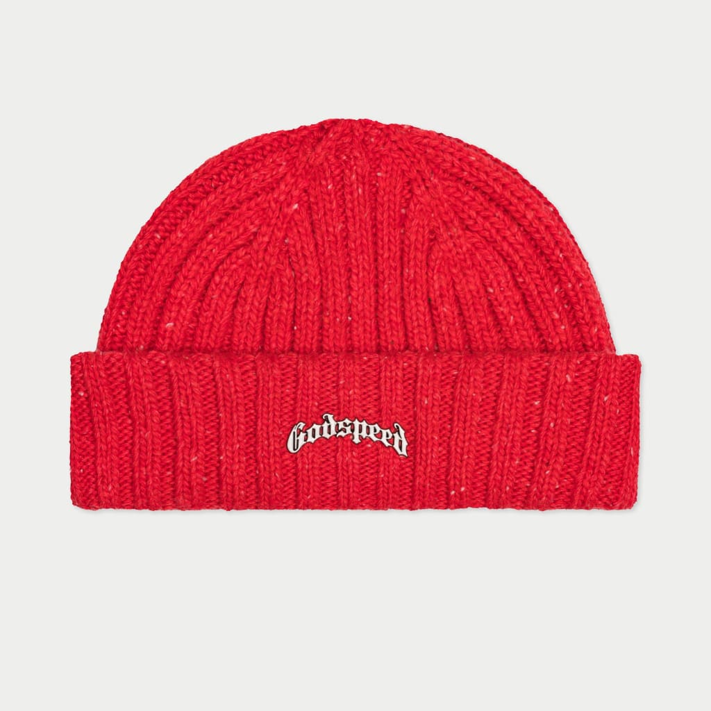 Godspeed - Og Logo Emblem Beanie (Red Speckle) - Clique Apparel