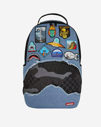 Sprayground - Denim Tear 3 AM Patches DLXSV Backpack - Clique Apparel