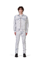 Load image into Gallery viewer, Purple - P001 Low Rise Skinny Jean Cracked White Over Light Indigo - Clique Apparel