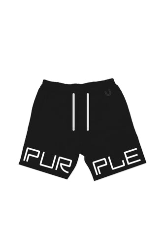 P413 Relaxed Fit Short - French Terry Sweat Short Wordmark Black - Clique Apparel