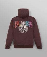 Load image into Gallery viewer, Paper plane -Collegiate Spectrum Half Zip Drop Shoulder Hoodie - Coffee - Clique Apparel